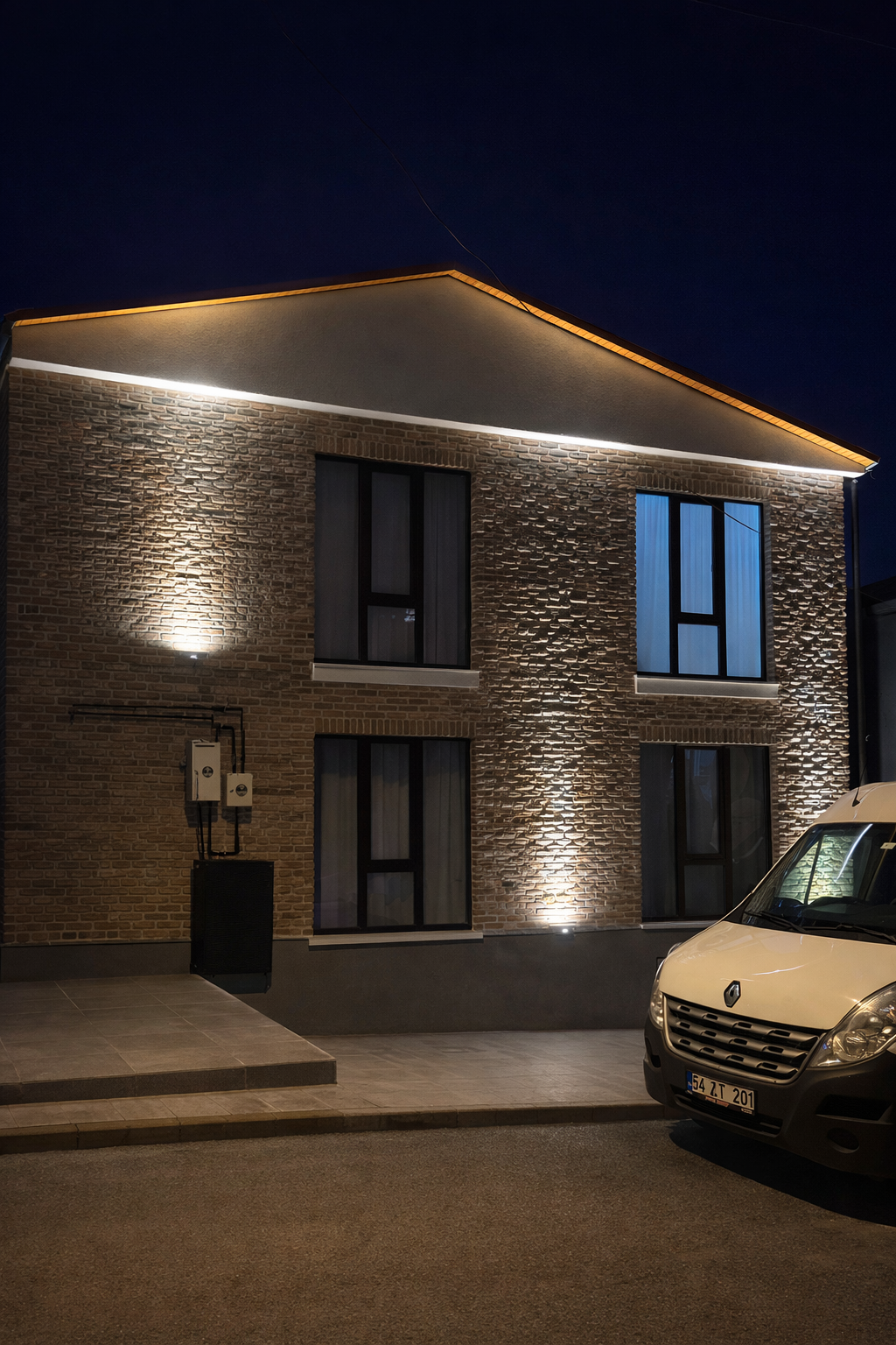 Dış cephe gece aydınlatma uygulaması